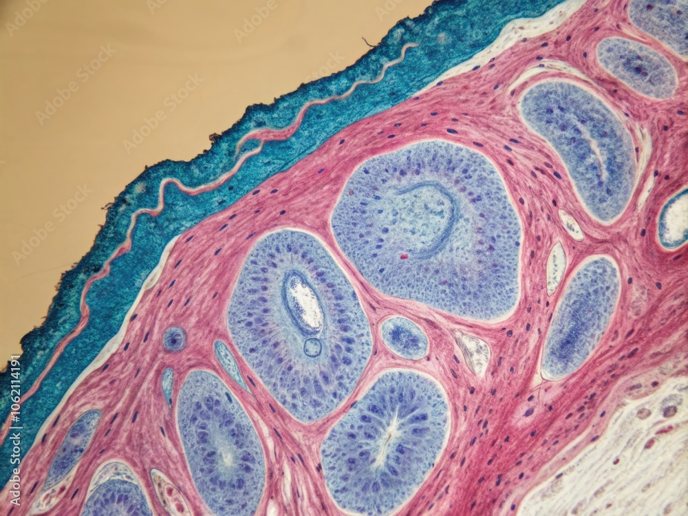 Soft Natural Light Illuminating Delicate Neurepithelium Tissue with Intricate Patterns and Textures