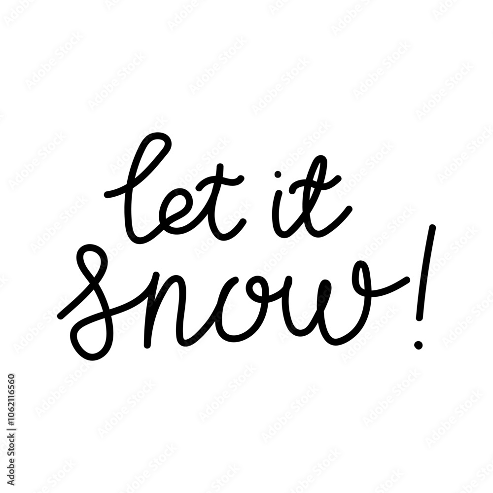 Let it snow creative lettering expressing winter cheer in minimalist style Let it snow creative lettering expressing winter cheer in minimalist style