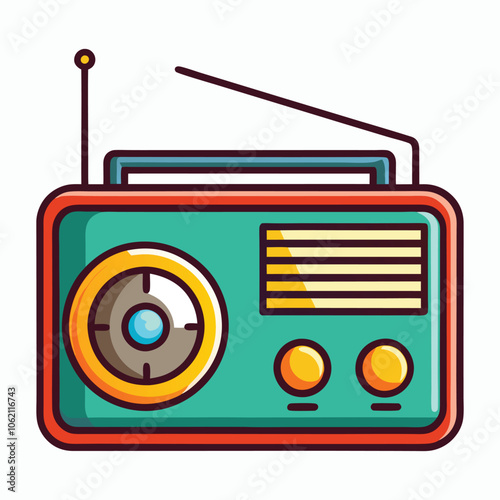 vector radio on white background