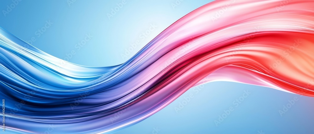 A red, white, and blue wave over a light blue background with a light blue sky in the background A red, white, and blue wave over a light blue background with a light blue sky in the background