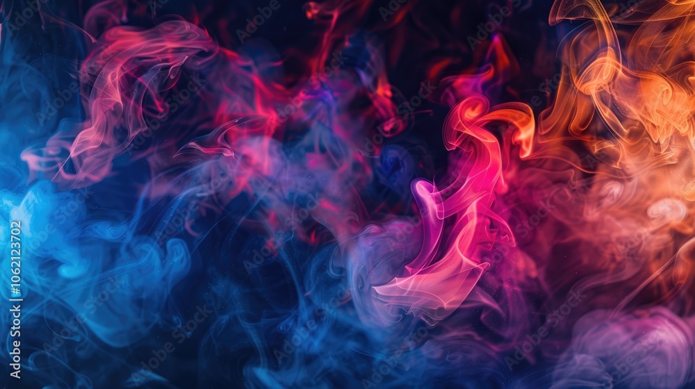 Vibrant smoke colors on dark background Vibrant smoke colors on dark background