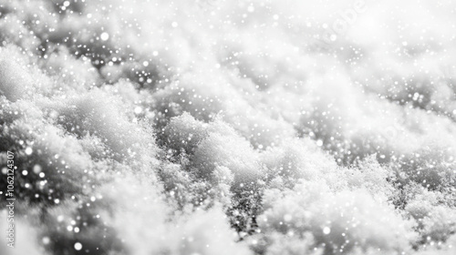 Soft snowflakes falling gently on a winter landscape during a quiet snowfall