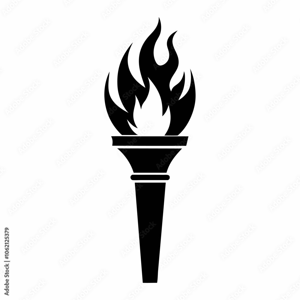 fire flame torch icon vector art silhouette design image fire flame torch icon vector art silhouette design image