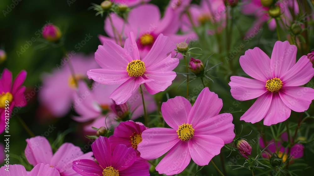 Cosmos flowers in bloom in the garden Cosmos flowers in bloom in the garden