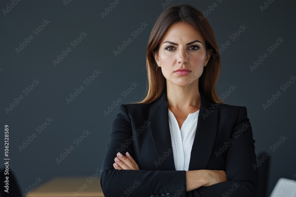 Confident Businesswoman Asserts Authority in Professional Setting While Challenging Gender Norms and Stereotypes in the Workplace Confident Businesswoman Asserts Authority in Professional Setting While Challenging Gender Norms and Stereotypes in the Workplace