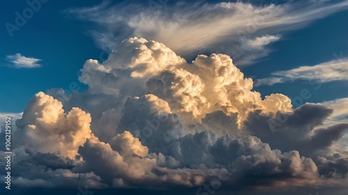 Stunning Cloud Formations in a Clear Blue Sky – Serene and Breathtaking Cloudscape Photography