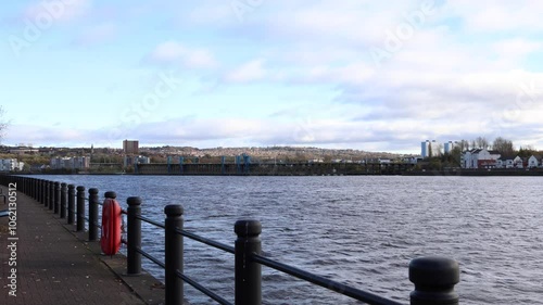 Gateshead UK: 29th Oct 2024: Dunston Staiths view from Newcastle side of the River Tyne on a sunny autumn day photo