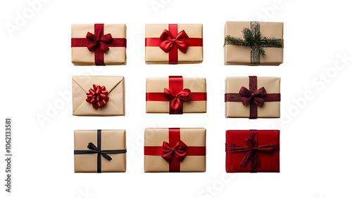 Set of gifts box. Collection realistic vector gift presents. Christmas golden and silver gifts.