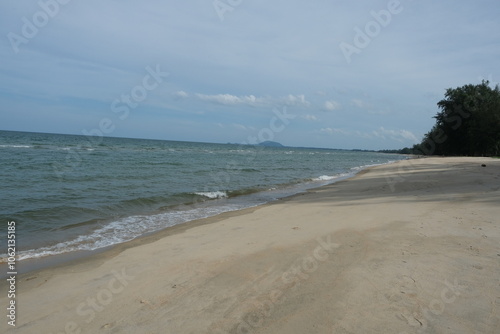 Sandy beach and sea for background