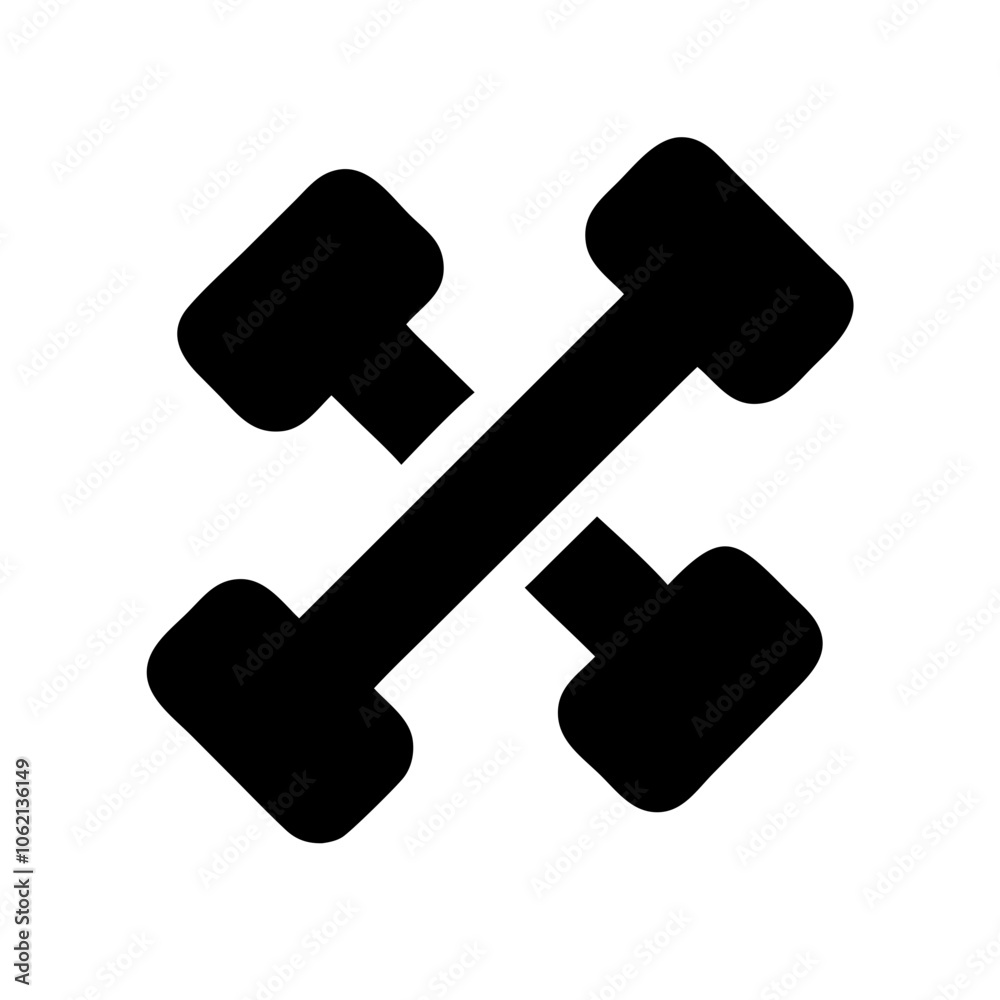 Minimal dumbbell icon for fitness, exercise, and gym-related themes. Minimal dumbbell icon for fitness, exercise, and gym-related themes.
