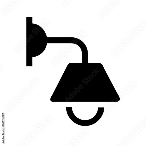 Icon of a wall-mounted light fixture, ideal for interior design and home decor themes.