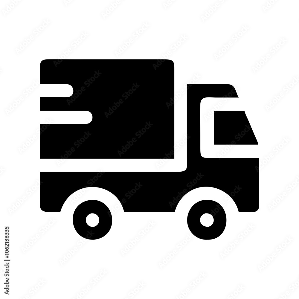 Icon of a delivery truck, representing shipping, logistics, and e-commerce. Icon of a delivery truck, representing shipping, logistics, and e-commerce.