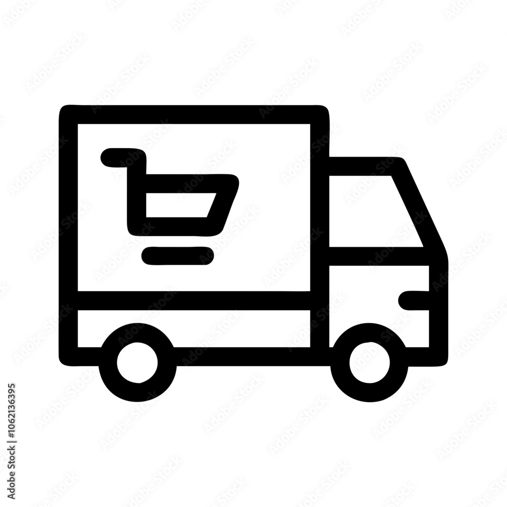 Icon of a delivery truck, representing shipping, logistics, and e-commerce.