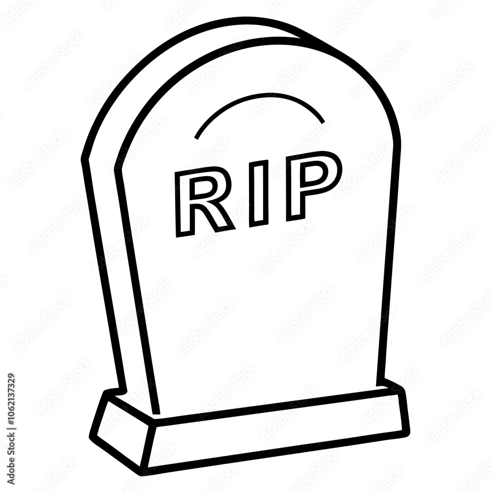 Rest in Peace Tombstone - White Background Rest in Peace Tombstone - White Background