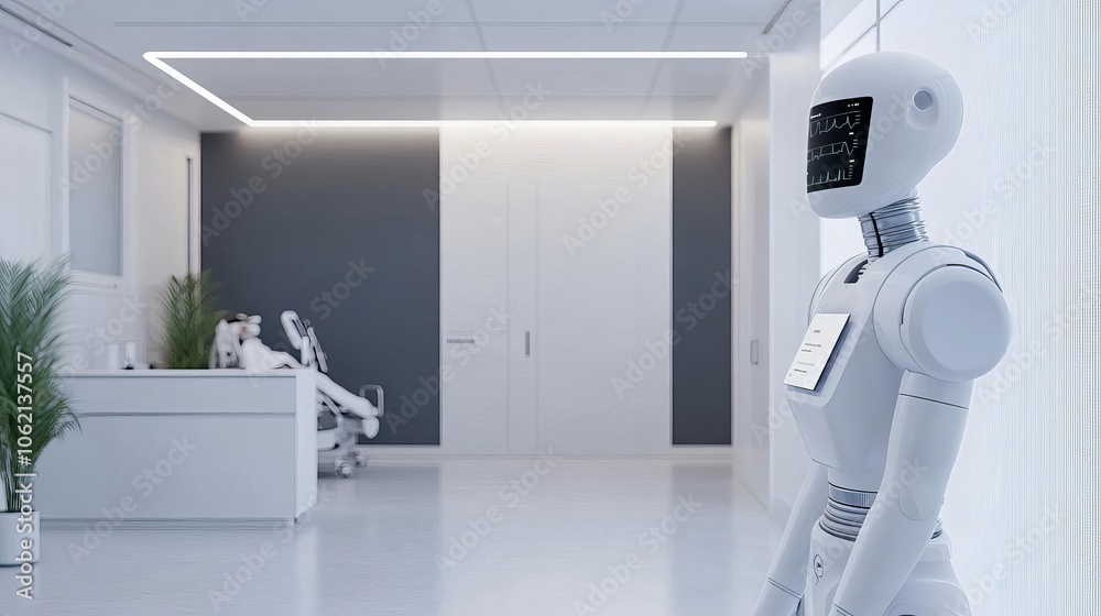AI displaying patient data insights in modern clinic, advanced healthcare diagnostics AI displaying patient data insights in modern clinic, advanced healthcare diagnostics