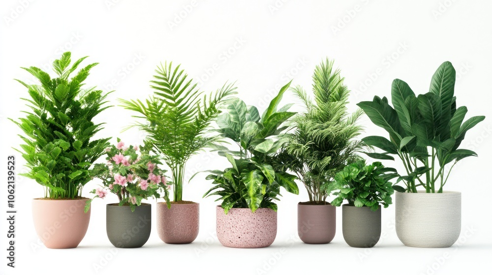 A Row of Potted Plants