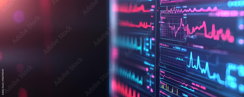 Holographic health data interface with various metrics, clinical background, high-tech healthcare Holographic health data interface with various metrics, clinical background, high-tech healthcare