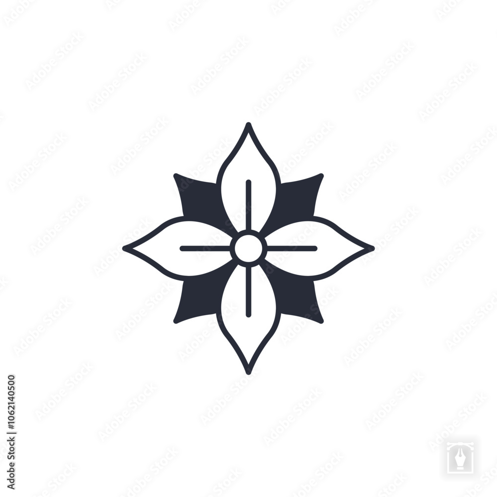 Obraz premium Poinsettia icon. Poinsettia Symbol sign for mobile concept and web design. Vector icon, Logo illustration, Vector graphics