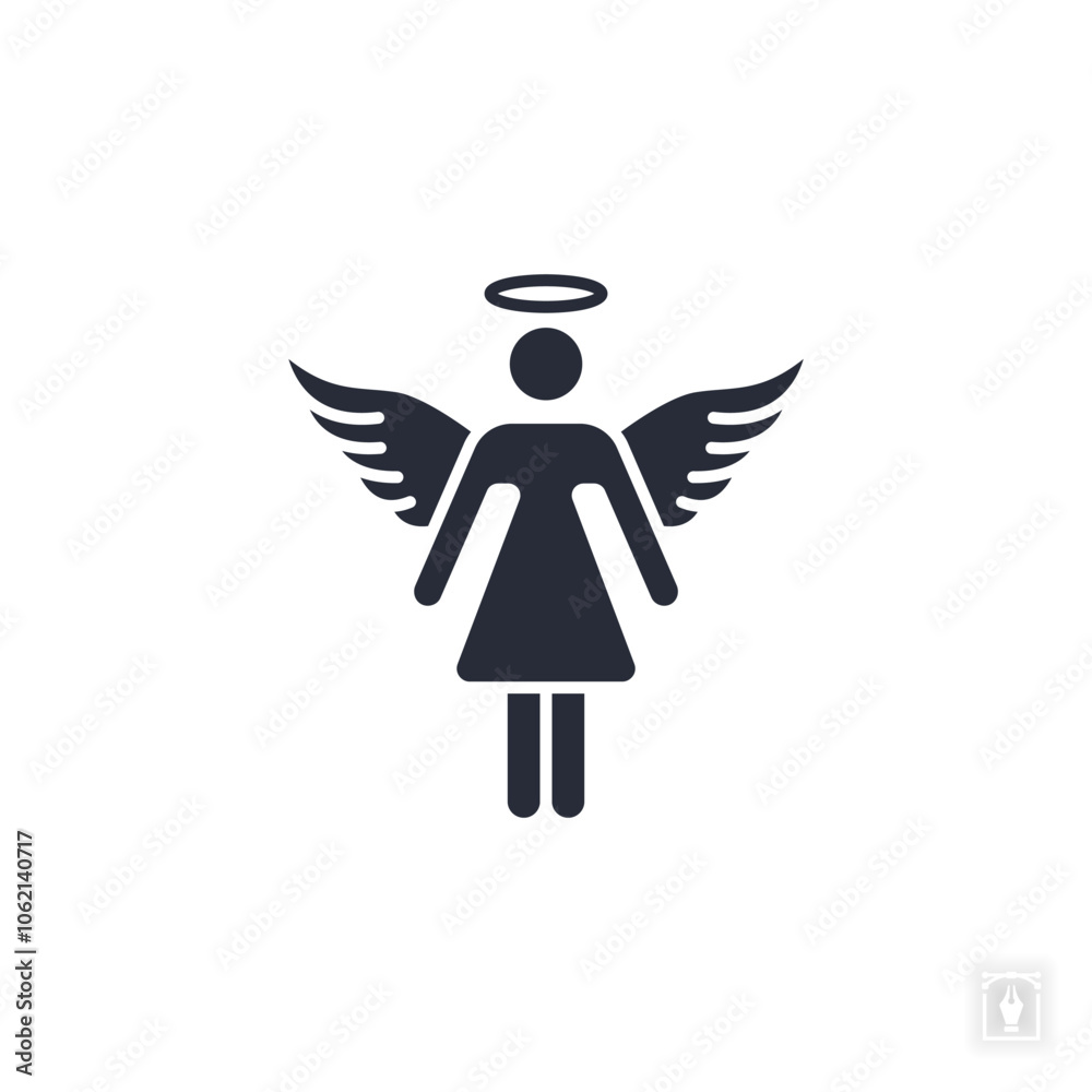 Obraz premium Angel icon. Angel Symbol sign for mobile concept and web design. Vector icon, Logo illustration, Vector graphics