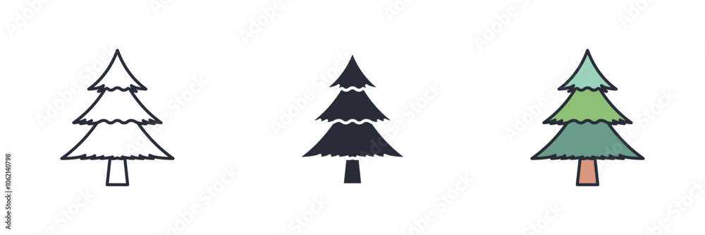 Christmas tree icon. Christmas tree Symbol sign for mobile concept and web design. Vector icon, Logo illustration, Vector graphics Christmas tree icon. Christmas tree Symbol sign for mobile concept and web design. Vector icon, Logo illustration, Vector graphics