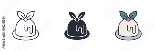 Christmas puddings icon. Christmas puddings Symbol sign for mobile concept and web design. Vector icon, Logo illustration, Vector graphics