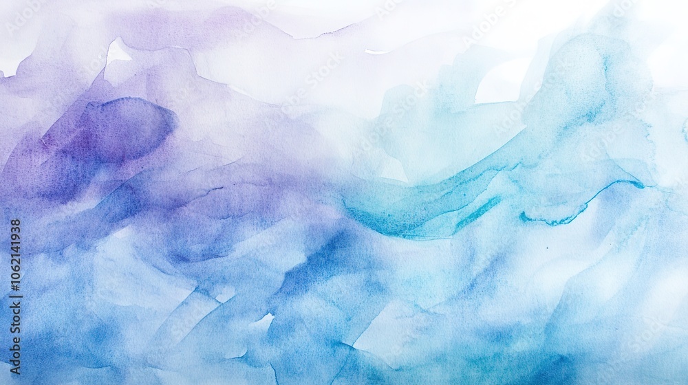 Naklejka premium Abstract blue watercolor waves with gradient shades