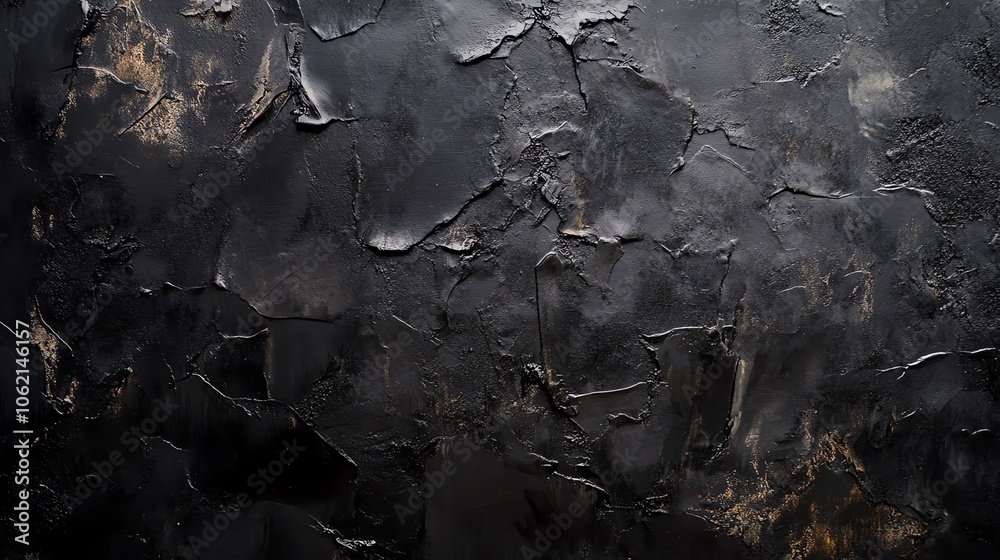 Fototapeta premium A textured black surface showcasing intricate patterns and a rustic, artistic appeal. Ideal for backgrounds and design projects.