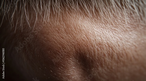 Close-up of Fine White Hairs and Skin Texture photo