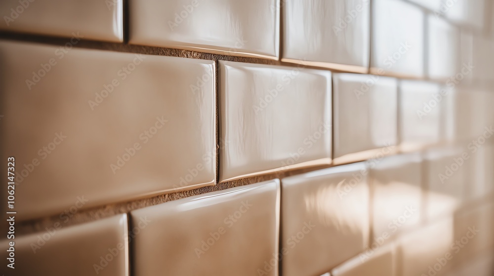 Close-up of a glossy brown tile wall, showcasing the smooth texture and clean lines of modern interior design. Close-up of a glossy brown tile wall, showcasing the smooth texture and clean lines of modern interior design.