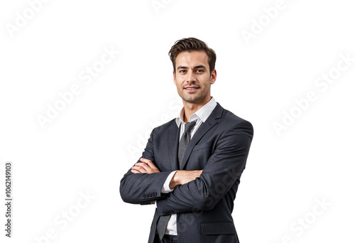 Attractive young businessman with crossed arms 