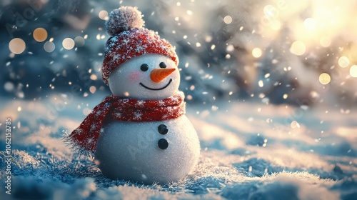 snowman gives a warm cute and bright feeling amidst the cold atmosphere New Year background