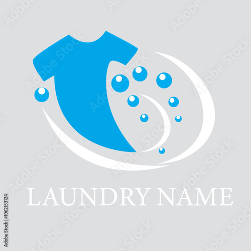 Laundry Logo Blue & white