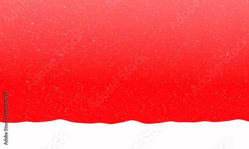 Christmas background, red background with snow, snowdrifts and falling snowflakes, free space for festive text, raster Christmas and New Year background