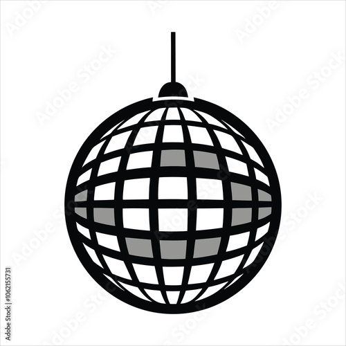 A Mirror disco ball, Discoball for music party,nightclub party disco ball vector illustration on white background.