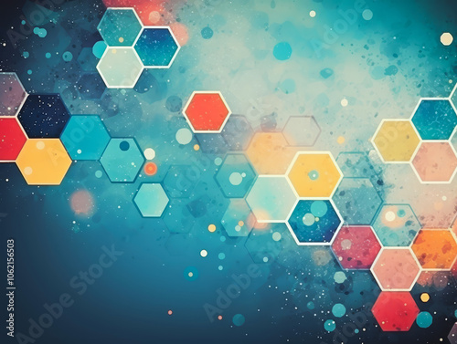 Colorful Abstract Hexagon Background with Geometric Pattern and Gradient Effects for Modern Design and Technology Concepts