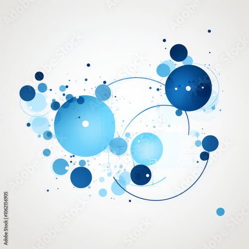 Minimalistic Abstract Background with Blue Circles and Subtle Lines in a Clean Geometric Design for Modern Aesthetics