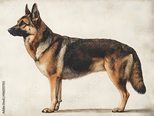 Full Body Portrait of a German Shepherd Dog

 photo