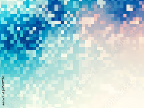 Modern Pixel Gradient Background with Blue and Peach Shades for Digital Design Aesthetics