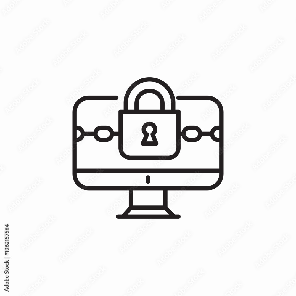 computer safety protection icon sign vector computer safety protection icon sign vector