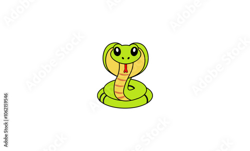 Vector illustration of cartoon snake for logos and banners in the year of the snake	