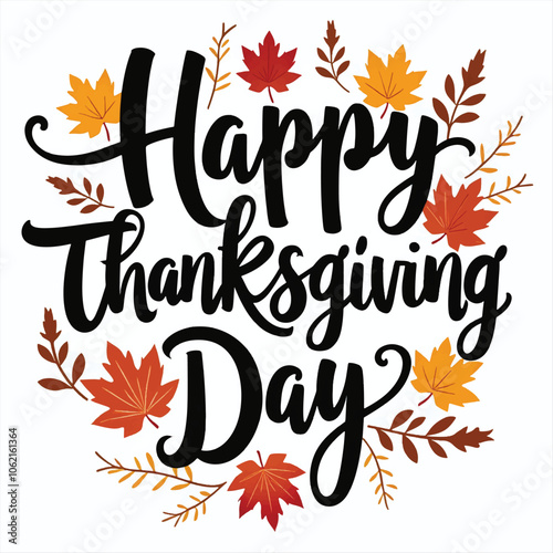 Happy thanksgiving day typography style illustration vector
