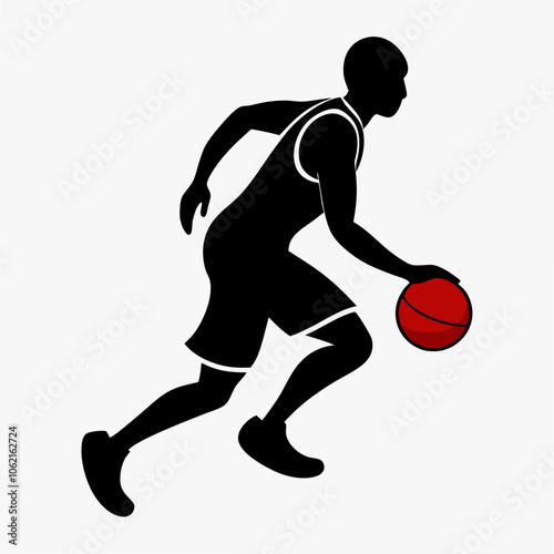 runner vector silhouette black illustration a person running on white background