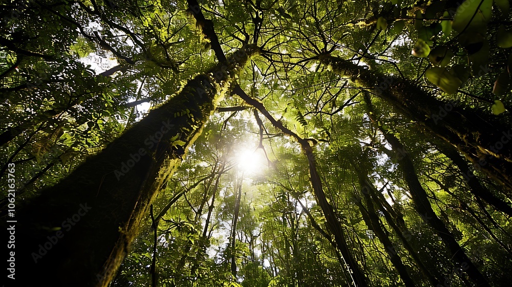 Fototapeta premium Vibrant Rainbow in Sky with Nature's Colors and Enchanting Magic 