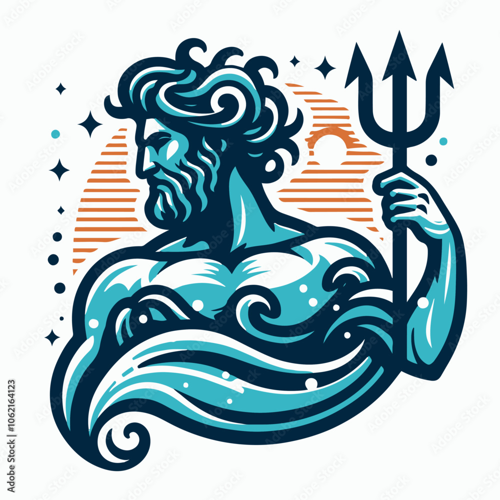 poseidon logo illustration