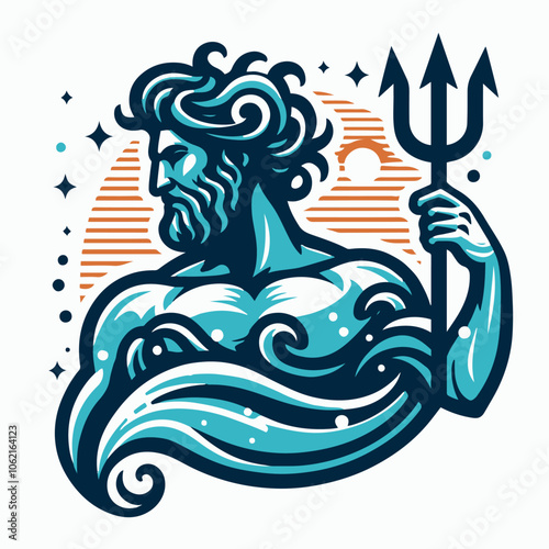 poseidon logo illustration