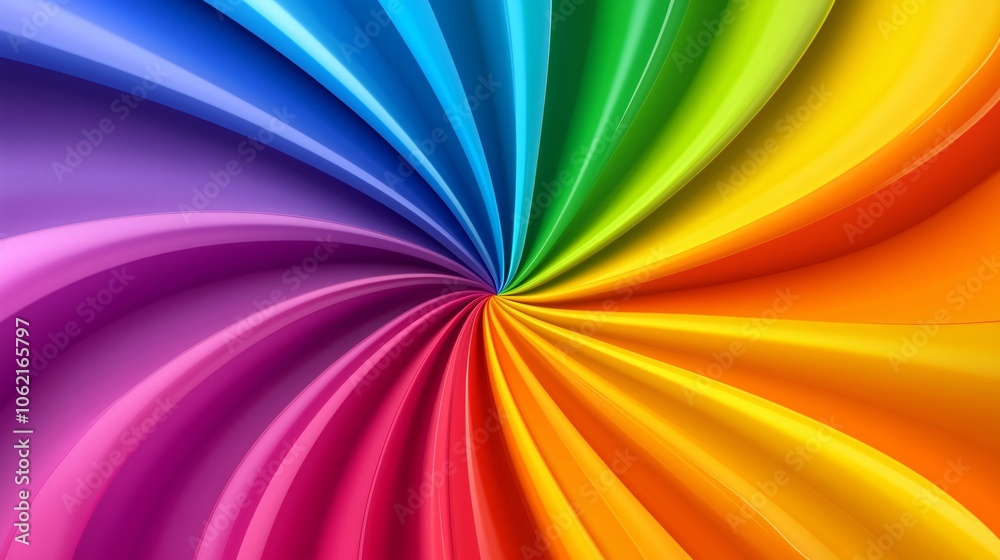 Fototapeta premium Rainbow color swirl creating vibrant and dynamic background
