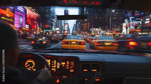 Driving in New York City at Night: A View Through the Windshield

