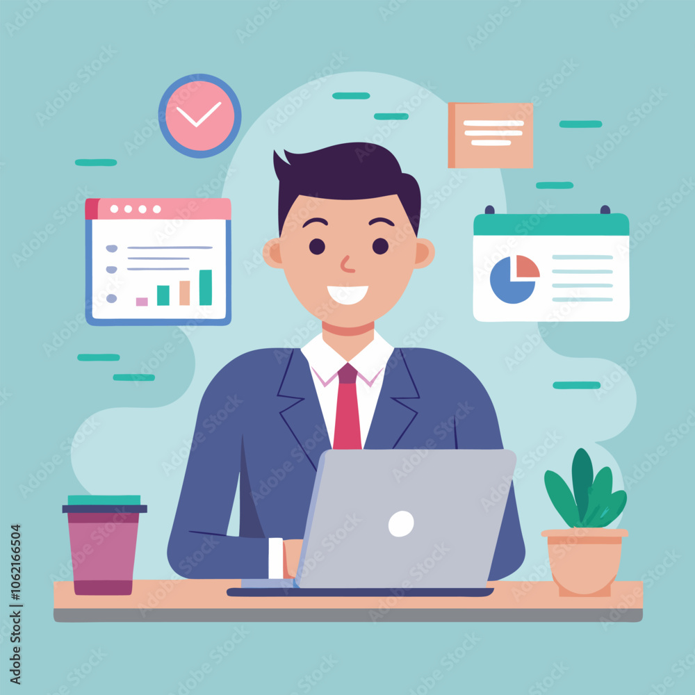 vector show a realistic single british business person vector show a realistic single british business person
