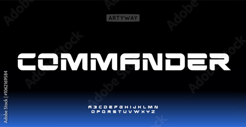 Retro futuristic alphabet, bold techno letters, industrial font cyber robotic branding, spaceship journey gaming, modern powerful headline and logo. Vector typeset.