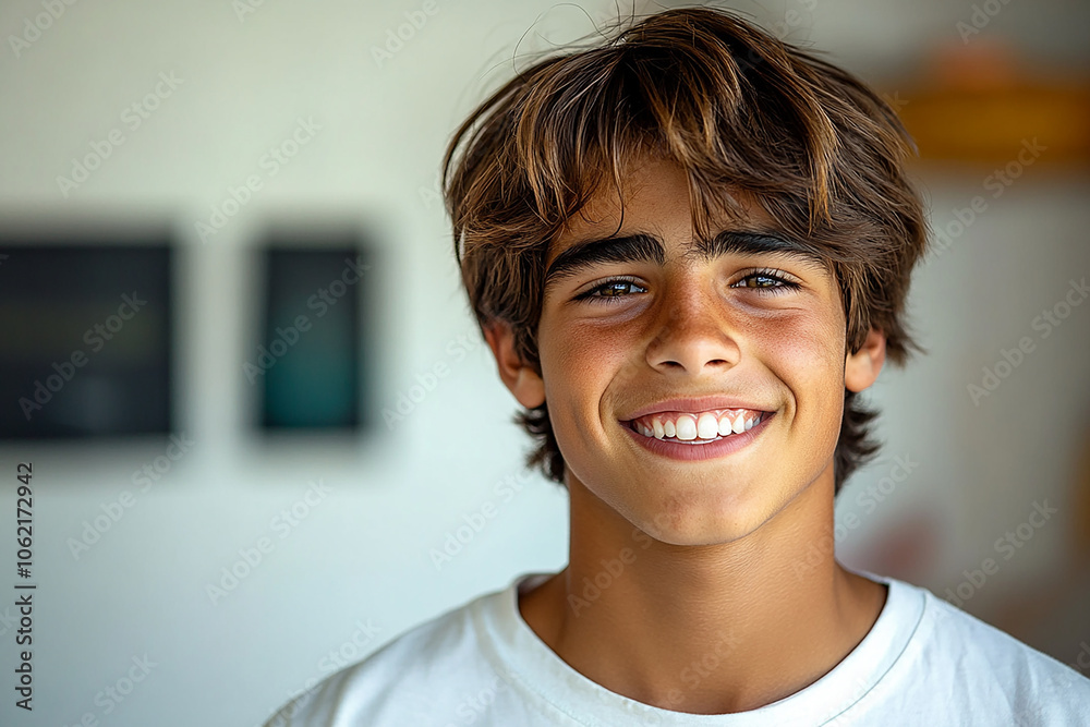 Portrait of smiling white cute teenage boy Portrait of smiling white cute teenage boy
